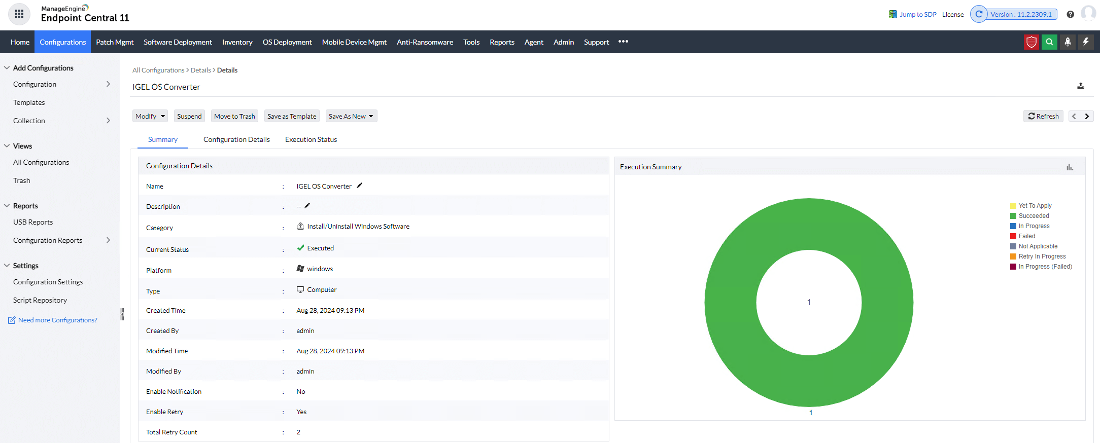 IGEL OS Converter ManageEngine Deployment