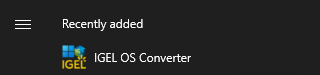 IGEL OS Converter Start Menu Entry